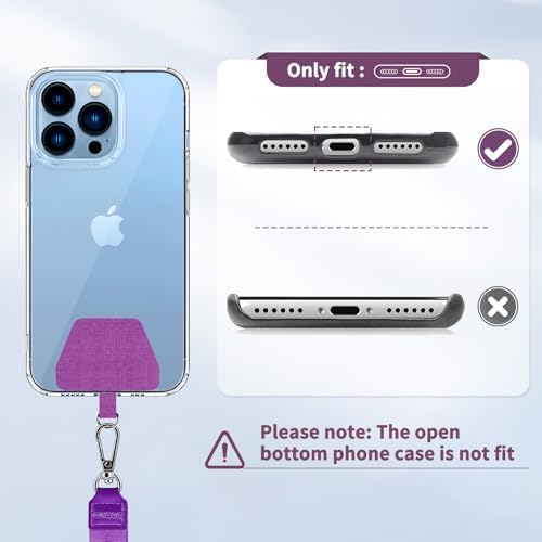 CACOE Phone Lanyard, Black+Purple, 2 Pcs - Image 2