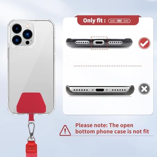 CACOE Phone Lanyard, Black+Red, 2 Pcs - Image 2