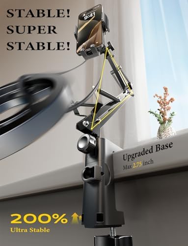 LISEN Cell Phone Holder for Bed Desk, Overhead Phone Mount iPhone Recording - Image 5