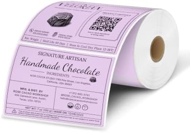 iEager 4x3 Inch Thermal Labels, Purple Durable Thermal Printer Stickers by ReliableThermalLabelsYouCanCountOn