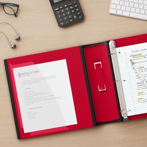 Staples Heavy-Duty 2-Inch D-Ring Binder, Red, Holds 540 Sheets - Image 2