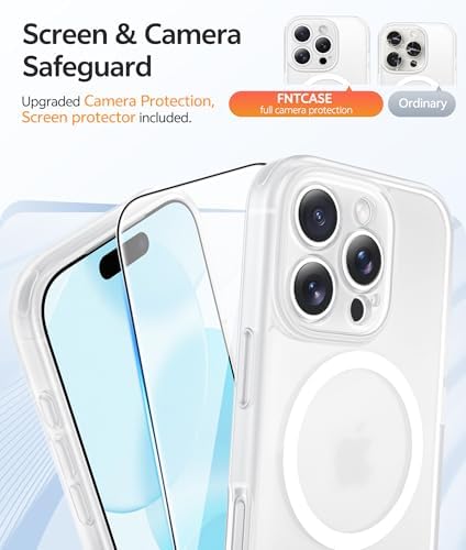 FNTCASE for iPhone 16 Pro Max Case, Fit for Magsafe, Glass Screen Protector - Image 4