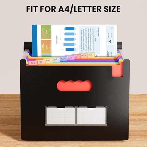 Sooez Accordion File Organizer, 13 Pocket Expanding File Folders, Letter/A4 - Image 3