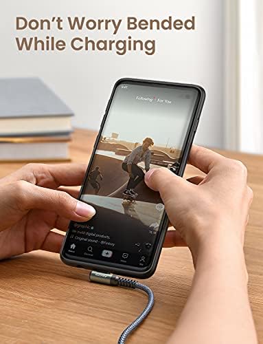 AINOPE USB to USB C Cable [5-Pack, 6.6ft] 3.1A Type C Charger Fast Charging, Right Angle USB to C Cable for Galaxy A15 A25 A35 A55 A54, S10+ S10 S9, Note 20 10 9, LG V30, Moto G, iPhone 16 15 Cord - Image 3
