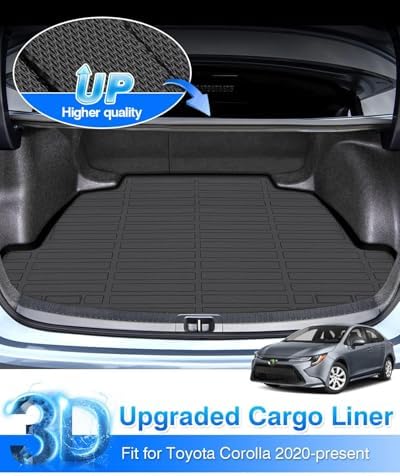 Cartist Cargo Liner Fits for Toyota Corolla Sedan & Corolla Hybrid 2020-2024 (Not for Corolla Cross & Hatchback) All Weather Trunk Mat Durable 3D Upgrade Anti-Slip Rear Cargo Mat Trunk Liner Black - Image 2