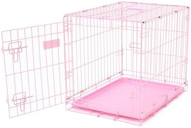 Carlson Pink Secure and Compact Single Door Metal Dog Crate, Small - Image 4