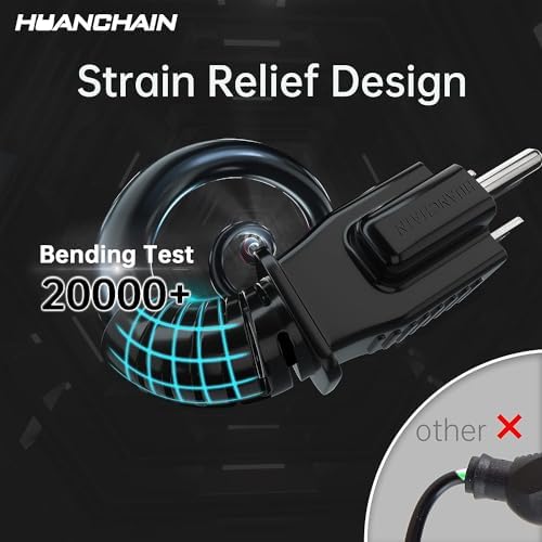 HUANCHAIN 15 FT Black Extension Cord, Outdoor Electric Cable, 16Gauge - Image 2