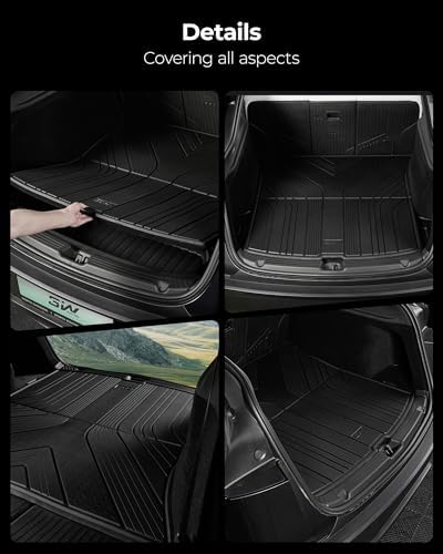 3W Cargo Mat & Backrest Mat for Nissan Pathfinder 2022-2026 7&8 Seats,Black - Image 3