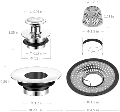 LEKEYE Shower Drain Hair Catcher | Bathtub Stopper/Strainer Stainless Steel Drain Protector - Image 3