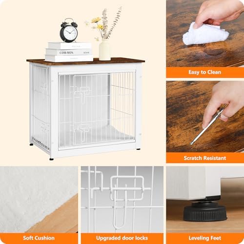 DWANTON 27" Dog Crate Furniture, Dog Kennel Indoor, with Waterproof Cushion - Image 5