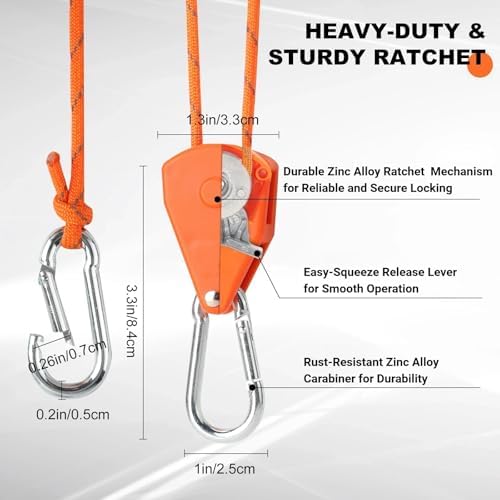 KOKKOYA 15ft Rope Ratchet Tie Downs Reflective Paracord Rollers 1/8in 6 Pcs - Image 5