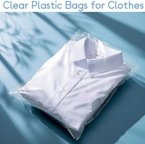 QOIUSO 9x11 Inch Self-Sealing Clear Plastic Shipping Bags for Clothes, 100 Pack OPP Poly Cellophane Packaging Bags with Reinforced Edges for Small Business Garment Storage & Mailing - Image 7
