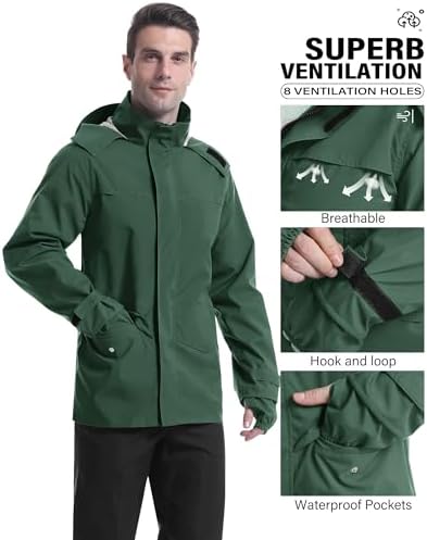 iCreek Rain Suit Waterproof Breathable Lightweight 2-Piece Rain Gear Unisex - Image 2