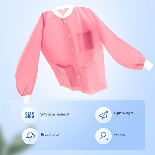 JMU 10-100 Pack Disposable Lab Coats, SMS Disposable Medical Jackets - Image 4