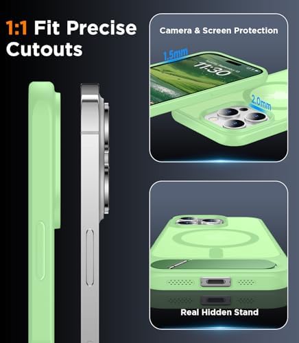 Temdan Magnetic Compatible with iPhone 14 Pro Case, [Built-in Invisible Kickstand][Compatible with MagSafe] [Military Grade Shockproof] Slim Translucent Matte Phone Case for iPhone 14 Pro 6.1" - Image 6
