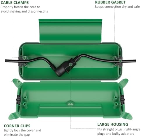 Flemoon Outdoor Extension Cord Safety Cover, IP44 Waterproof Electrical Box - Image 3