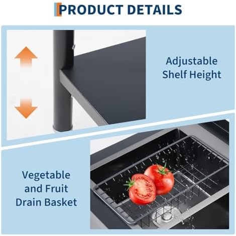 GarveeTech 47.2" Stainless Steel Commercial Utility Sink with Double Bowls & Drainboard, Freestanding Laundry Wash Station with Hot/Cold Faucet, Shelf & Drain Kit for Garage Outdoor Kitchen - Image 7