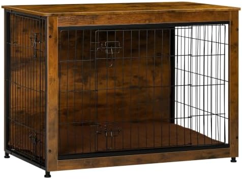 DWANTON 38.5" XL Dog Crate Furniture with Cushion, Large Dog Kennel Indoor by DWANTON