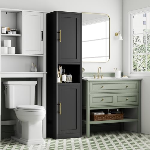 16 inch Wide Pantry Cabinet with Adjustable Shelves, Narrow Storage Cabinet - Image 4