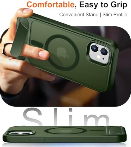 Temdan Magnetic Compatible with iPhone 11 Phone Case, [Built-in Invisible Kickstand][Compatible with MagSafe] [Military Grade Shockproof] Slim Translucent Matte Phone Case for iPhone 11 6.1" - Image 6