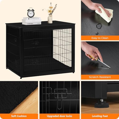 DWANTON 43.3" XXL Dog Crate Furniture with Cushion, Large Dog Kennel Indoor - Image 5