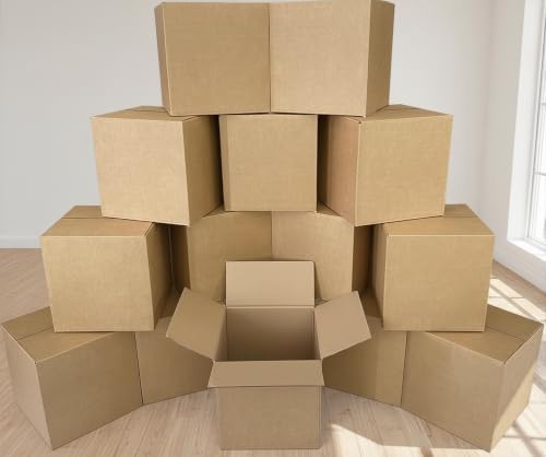 Corrugated Boxes, 14 x 14 x 14 inch, 15 Pack, Brown - Image 5