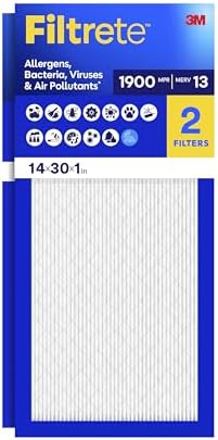Filtrete 14x30x1 Air Filter, MERV 13, MPR 1900, 2 HVAC Filters by Filtrete