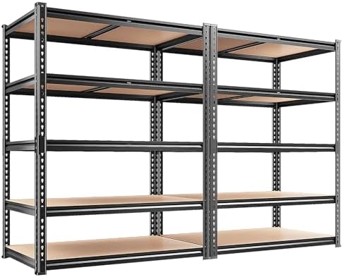 REIBII 2 Pack Garage Shelving, 2400LBS Each,Heavy Duty Storage Shelves by REIBII