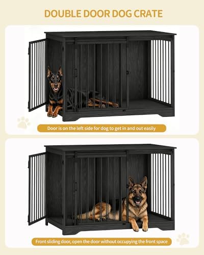 Hzuaneri 46.9" XXL Dog Crate Furniture Indoor Dog Kennel with Barn Door - Image 4