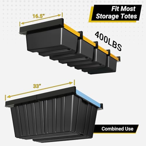 Overhead Garage Storage Rack for Totes (5-Pack for 4 Bins) - Image 3
