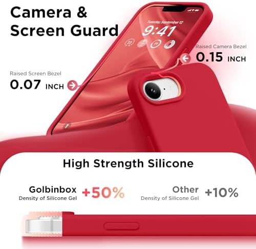 GolbinBox Magnetic for iPhone 17e/16e Case, Silicone Cover, Red - Image 6
