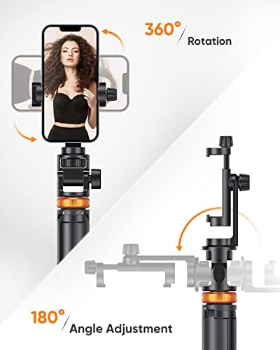 EUCOS 62" Phone Tripod, Tripod for iPhone & Selfie Stick with Remote - Image 6