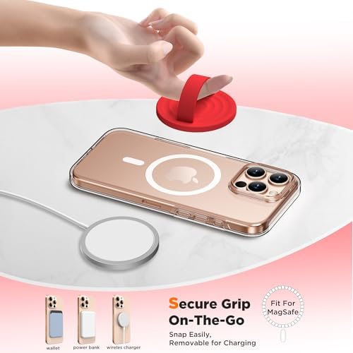Magnetic Phone Grip for MagSafe, Silicone Ring Grip, Red - Image 4