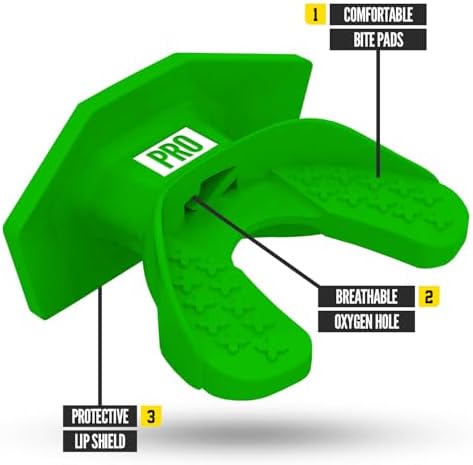 Nxtrnd One Pro Football Mouth Guard, Interchangeable Strap, Fits Adult & Youth (Green) - Image 2