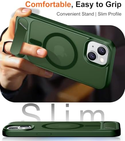 Temdan Magnetic Compatible with iPhone 15 Plus Case & iPhone 14 Plus Case, [Built-in Invisible Kickstand][Compatible with MagSafe][Military Grade Shockproof] Slim Translucent Matte Phone Case 6.7" - Image 7