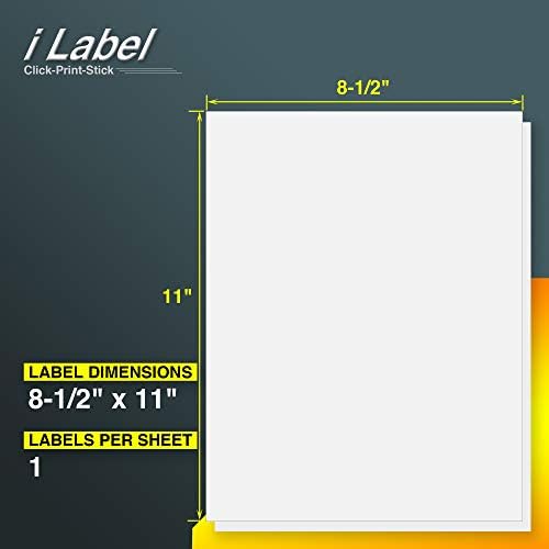 8.5" x 11" Full Sheet Label Sticker Paper for Laser & Inkjet Printers[200 Sheets,200 Labels] - Image 2