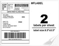 MFLABEL Half Sheet Label Laser/Ink Jet Shipping Labels 8.5 x 11 Inches Packaging Label, Address Labels for Laser & Inkjet Printers, 400 Count(200 Sheets) by MFLABEL
