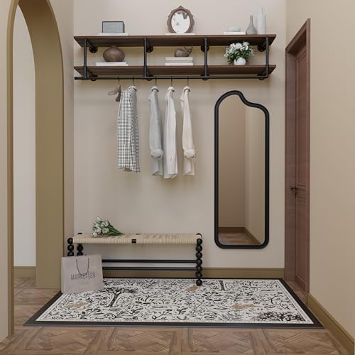 Wall Mounted Clothes Rack 12 Inch Deep, 72 Inch Heavy Duty Garment Rack with Real Walnut Wood Shelf, Multi-Purpose Hanging Rod & Space-Saving Closet Storage Organizer - Image 5