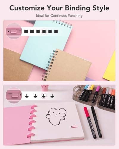 MAKEASY Spiral Cinch Binding Machine - Punches 30 Sheets - 2 in 1 Wire & Disc - Portable Book Binding Kit for DIY Booklets, Journals, Planners & Scrapbooks, Includes Starter Accessories - Image 3