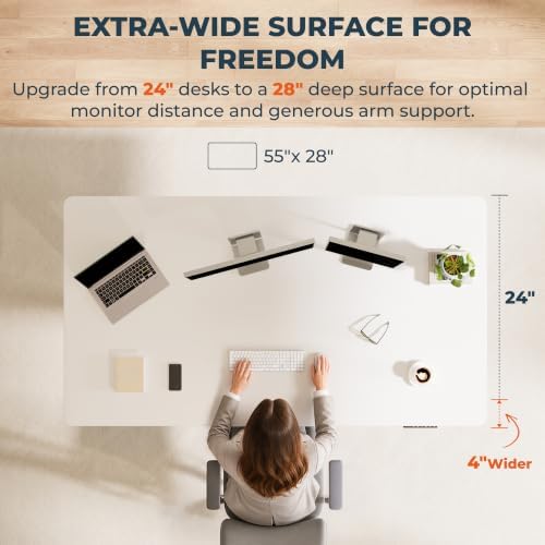 55x 28x 1''One-piece Standing Desk Stand Up Adjustable Desk - Image 3