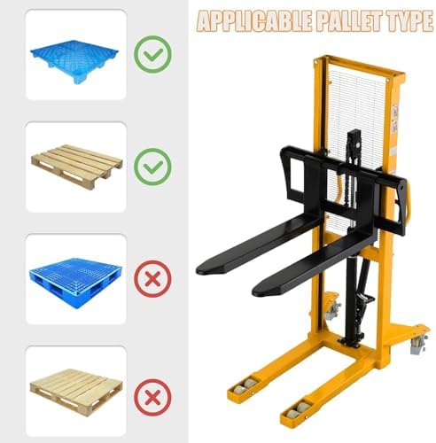 APOLLOLIFT Manual Stacker, 2200lbs Capacity 63" Lifting Height - Image 4