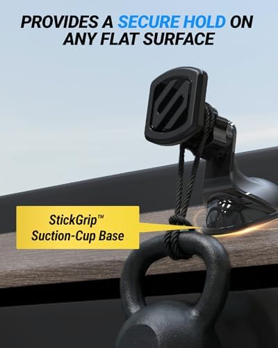 Scosche Extra Strength Suction Car Phone Mount, Magnetic Phone Holders for Your Car Windshield/Dashboard, Car Holder with 360° Rotation, Thick Metal Plate for iPhone and Android, Not MagSafe, 2-Pack - Image 4
