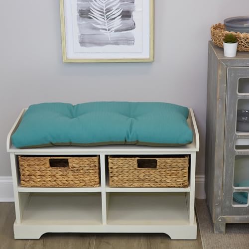 Klear Vu The Gripper Non-Slip Tufted Bench Cushion for Indoor Furniture, Assembled in USA, Entryway Storage, Bay Window, Corner Nook or Piano Seat, 30 Inches, Solid Teal - Image 2