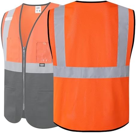 JKSafety Safety Vest for men women Hi Vis Vest with Pockets and Zipper High Visibility Construction Vests BX310 - Image 6