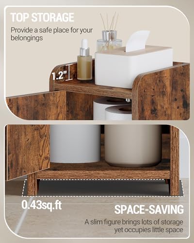 Hzuaneri Bathroom Storage Cabinet, Small Corner Floor Cabinet with 2 Doors - Image 5