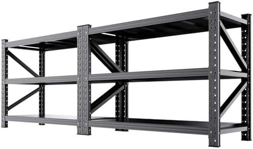 2 Set 5000LBS Heavy Duty Storage Shelves, Adjustable Garage Shelving Unit, Rust Proof Large Metal Storage Rack, 20"Dx59"Wx54.3"H Industrial Shelving for Warehouse, Basement, Shop, Supermarket by AXASIIO