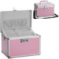 Medicine Lock Box with Combination Lock - 13.4 x 7.6 x 8.2 Inches - First Aid Safe Medication Storage Box, Medications and Personal Items, Safe Boxes for Home and Outdoor - Pink by GODLONSEN