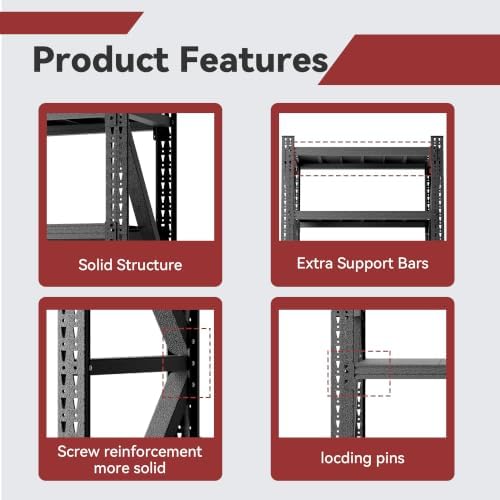 SAWJEC 7000LBS Garage Shelving Heavy Duty Metal Storage Shelves - Image 6