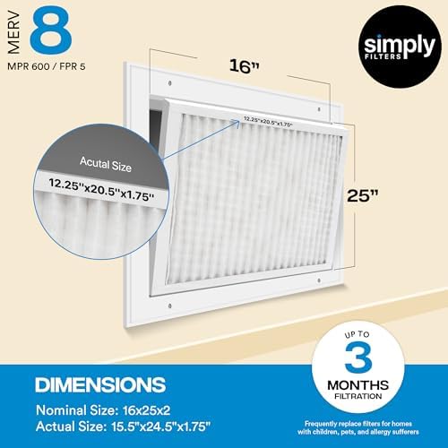 Simply 24x24x4 Air Filter, MERV 8, 6 Pack, Furnace Air Filter for HVAC (Actual Size: 23.5"x23.5"x3.63") DUST, Pet & Allergy Control - Image 4
