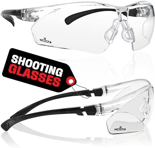 NoCry Clear Shooting Glasses for Men with Anti-Fog and Scratch Resistant Wraparound Lenses — ANSI Z87 Protective Eyewear with Adjustable Temples & Nose Pad — 100% UV Eye Protection by NoCry